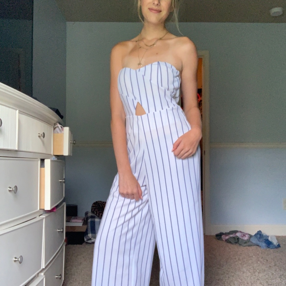 Rue 21 Striped Jumpsuit
